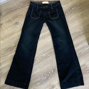 Paper Denim & Cloth Wide Leg Jeans. Size 26 in Dark Denim.